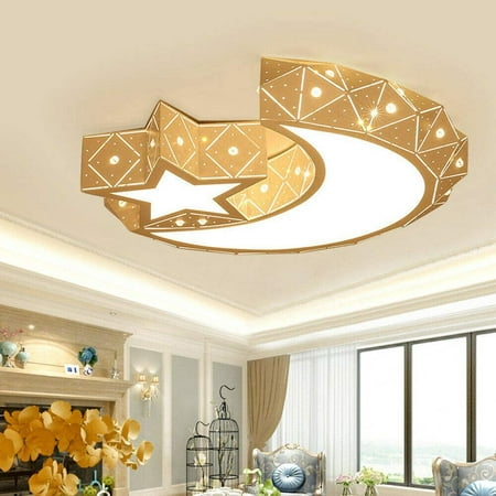 

MONIPA 48cm Star-Moon Modern Minimalist Style LED Ceiling Lamp+Remote Children s Room Bedroom