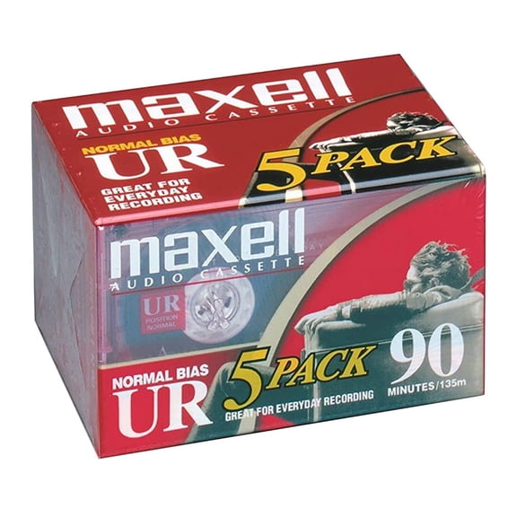 Maxell UR Type I Audio Cassette - 5 x 90Minute - Normal Bias