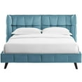 thumbnail image 5 of Modway Makenna Queen Modern Performance Velvet Platform Bed in Sea Blue, 5 of 8