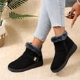 thumbnail image 6 of EKVAHL Snow Shoes for Women Fuzzy Faux Suede Ankle Booties Side Zipper Warm Lined Wedge Short Boots Lug Sole Anti-Slip Winter Walking Shoes Booties, 6 of 6