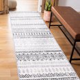 thumbnail image 3 of Distressed Boho Geometric Modern 2'x7' Gray Runner Rug, 3 of 7