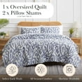thumbnail image 2 of Southshore Fine Living, Inc. Khari Oversized Queen Quilt Bedding Set 3-Piece with Full Size/Queen Size Quilt and 2 Matching Shams, Indian Hand Printed Tapestry Style, Queen Size Bedspread, Blue, 2 of 9