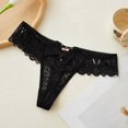 thumbnail image 4 of Lace Thong Underwear For Women Low Waist Breathable Transparent Cut OutStretch Hipster Brief Panties Size L, 4 of 5