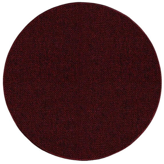 Ambiant Broadway Collection Solid Color Indoor Outdoor Area Rug Burgundy - 12' Round