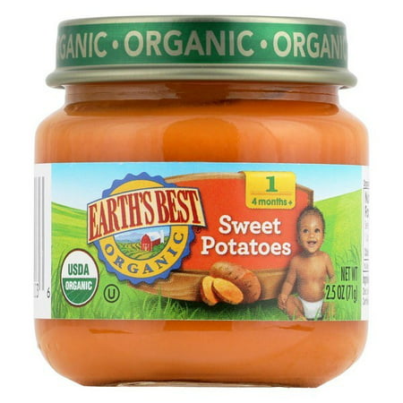 Earth's Best Organic Sweet Potatoes Baby Food - Stage 1 - Pack of 12 - 2.5