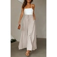 thumbnail image 4 of Pantalones de cintura elástica con pierna ancha, pantalones de pierna ancha para mujer, cintura elástica con cordón, pantalones de pierna ancha, pantalones de cintura elástica con pierna ancha, uso conveniente, 4 of 7