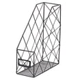 thumbnail image 4 of ziyahi File Storage Shelf Iron Grid Book Organizer Paper Magazine Documents Desktop black, 4 of 6