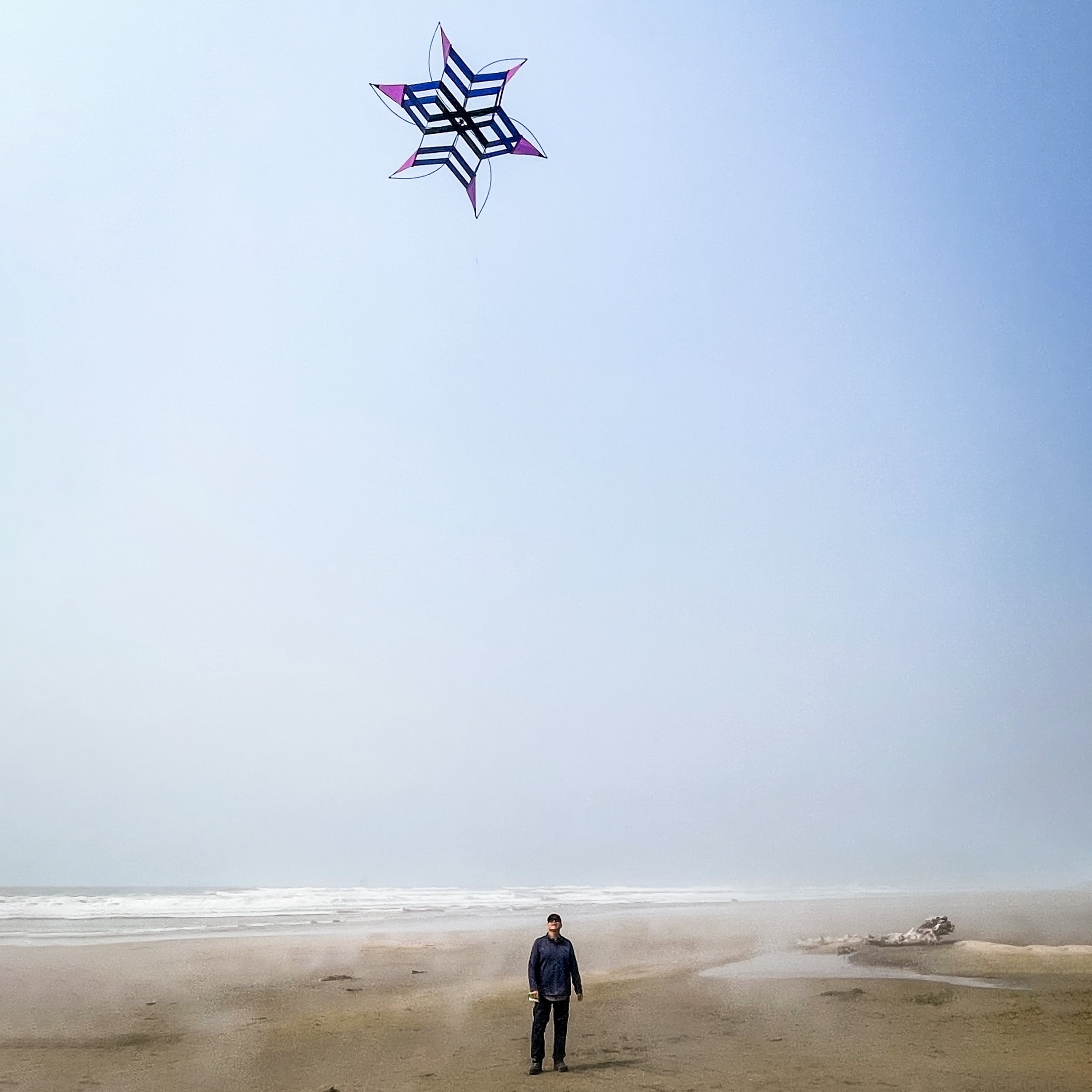 In the Breeze 3391 — Shadow Cosmic Hex Kite — Colorful, Easy-Flying Cellular Kite; Kite Line Included