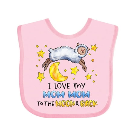 

Inktastic I Love my Mom Mom to the Moon and Back Cute Sheep Gift Baby Boy or Baby Girl Bib