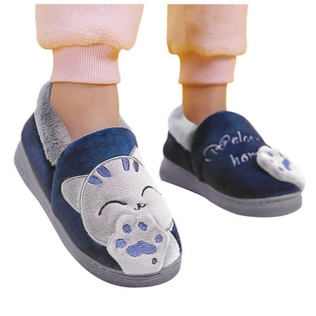 

Wesracia Toddler Shoes Kids Baby Boys Girls Winter Slippers Cartoon Cat Non-slip Home Indoors Shoes