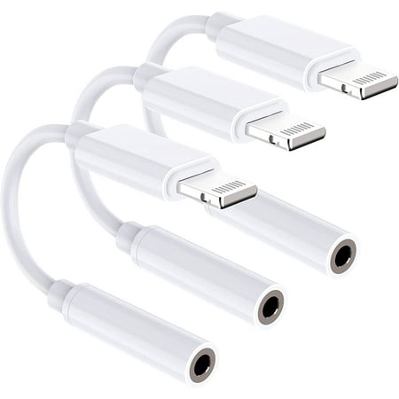 [Apple MFi Certified] Headphone Adapter for iPhone 13, 3 Pack Lightning to 3.5mm AUX Audio Stereo Earphone Connector for iPhone 13 Pro/12/11/XS/XR/X 8/iPad/iPod, Support Call + Music Control