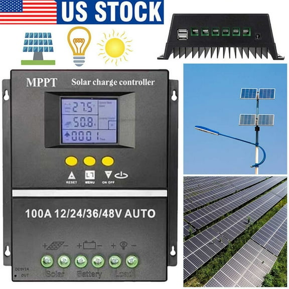 NefLaca  4000W MPPT Solar Charge Controller 100A/12V 24V 36V 48V USB Battery PV Regulator