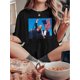 thumbnail image 1 of Camiseta Para Mujer De Verano Con Cuello Redondo Para Mochilero, Viajes, DesplazamientosWomen's Simple Print Graphic Casual Sports Crew Neck Short Sleeve T-shirtFather's Day, Mother's Day, New Year,, 1 of 6
