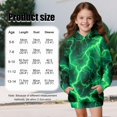 thumbnail image 7 of Psesaysky Green Lightning Print Girls Los Angeles Oversized Sweatshirts with Kangaroo Pocket Long Sleeve Hoodie Dress Casual Loose Pullover Tops for 7-8 Years, 7 of 7