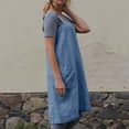 thumbnail image 5 of 2026 Cotton Linen Apron Cross Back Apron for Womens with Pockets Pinafore Dress for Baking Cooking Sky Blue S, 5 of 6