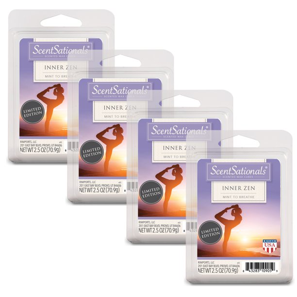 ScentSationals 2.5 oz Inner Zen Scented Wax Melts, 4Pack