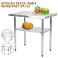 thumbnail image 2 of Stainless Steel Prep Table - 48x24 Inches Commercial Work Table Food Metal Table Heavy Duty Kitchen Garage Worktables and Workstations Sandwich Top with 4 Caster Wheels, 2 of 6