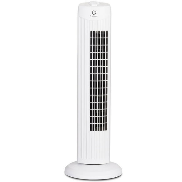 Fantask 35W 28" Oscillating Tower Fan 3 Wind Speed Quiet Cooling White