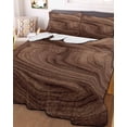 thumbnail image 3 of Quilts Twin XL Size, Retro Wood Grain Soft Comforter Bedding Set for Bed, Rustic Farmhouse Wooden Board Brown Lightweight Quilted Bedspread with Pillow Cover(2 Pieces) for All Season, 68x98 Inch, 3 of 6