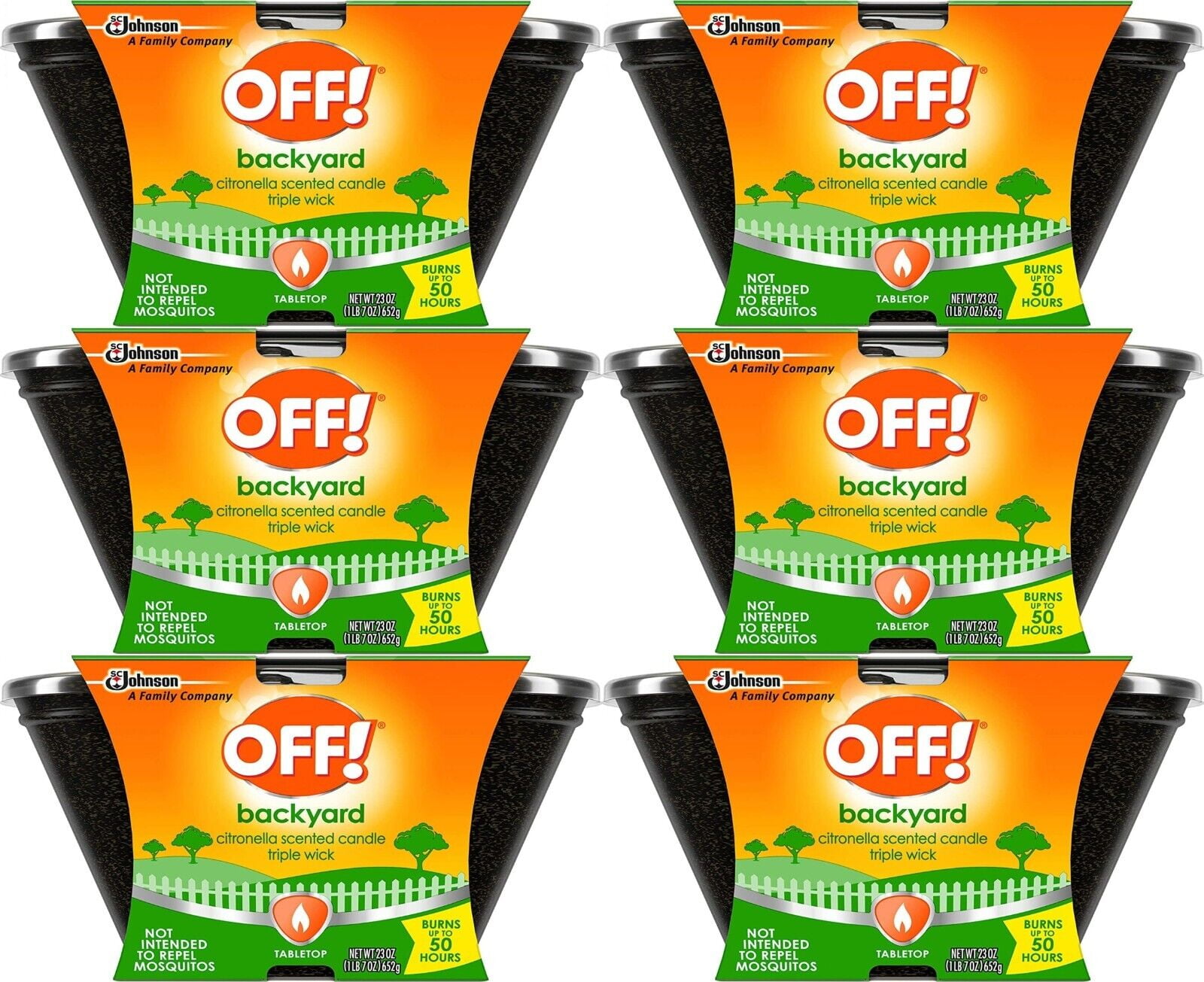 OFF! Backyard Citronella Scented Candle, Triple Wick, Ambiance