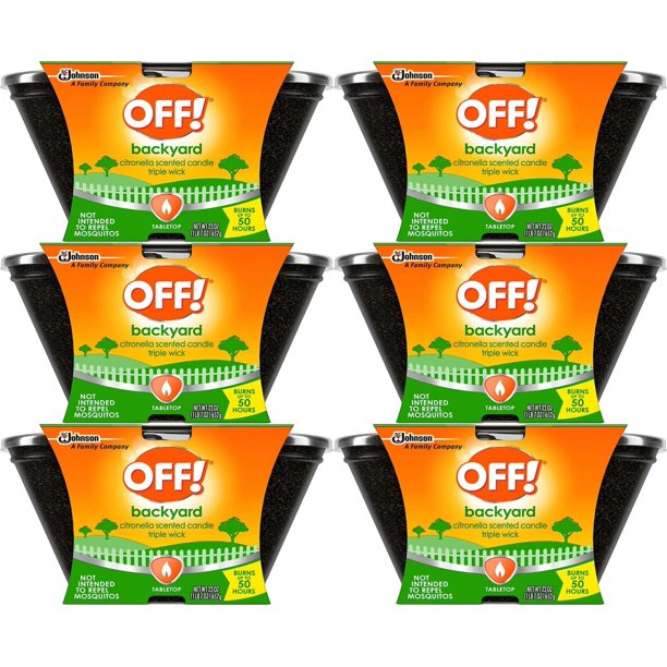 OFF! Backyard Citronella Scented Candle, Triple Wick, Ambiance