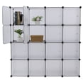 thumbnail image 3 of Étagère de Rangement 16 Cubes Bibliothèque Organisateur de Placard, Blanc, 3 of 7