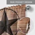 thumbnail image 6 of Western Star Retro Farmhouse Short Window Curtain Valances, Country Farmhouse Brown Wooden Grain Rod Pocket Kitchen Valances for Living Room Bedroom Bathroom Cafe 42" x 18", 6 of 8