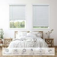 thumbnail image 2 of Linen Avenue Cordless 2" Faux Wood Blind White 21 W x 48 H, Partial Inside Mount (Arrives ½ Inch Narrower), 2 of 8