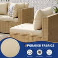 thumbnail image 2 of UDPATIO 9-Piece Wicker Modular Sectional Outdoor Conversation Sets with Glass Coffee Table, Yellow&Beige, 2 of 6