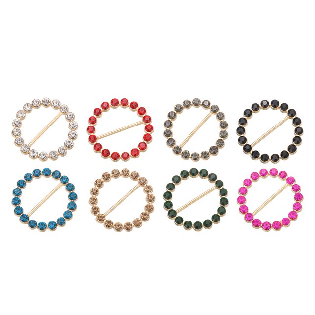 Uxcell Clips para Camisetas, 8 Piezas Clips de Corbata de Rhinestone, Rojo, Verde, Negro, Blanco, Rosa Rojo, Verde Oscuro, Azul Zafiro, Marrón