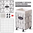 thumbnail image 3 of Collapsible Laundry Baskets with Wheels,Laundry Hamper with Removable Lined for Easy Cleaning,Sturdy Metal Frame Storage Basket for Clothes,Toys,Towels,Black+White, 3 of 7