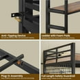 thumbnail image 4 of Twin Over Twin Bunk Bed with Hall Tree, LED Gaming Bed with Storage & L-Shaped Desk underneath, Black Bed for Teens and Adults Small Bedroom Furniture, 4 of 9