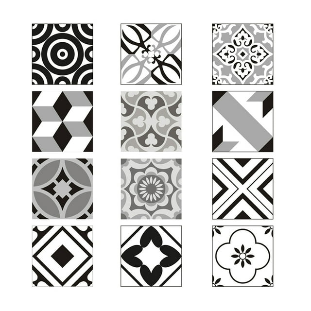 Mural Mosaico Pegatinas de pared Patrón Decoración Calcomanía 12Pcs Set Sunnimix Etiquetas engomadas de los azulejos de mosaico