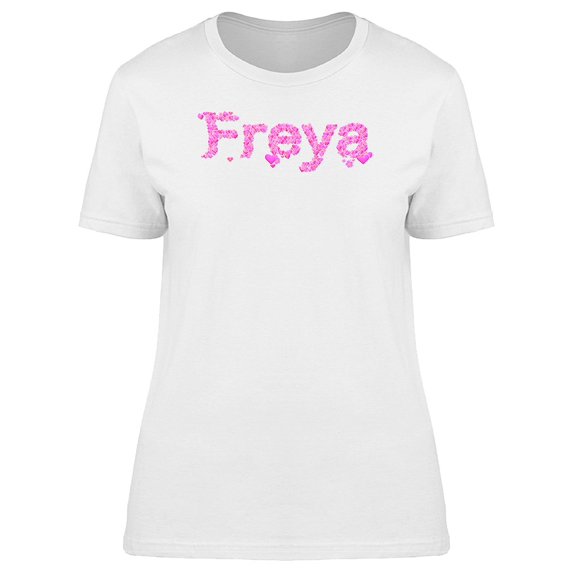 Freya Cool Pink Heart Name Tee Women's -Image by Shutterstock