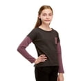 thumbnail image 5 of Soffe Big Girls' Quilted Crew, Charcoal Heather/Feather, SML, 5 of 6