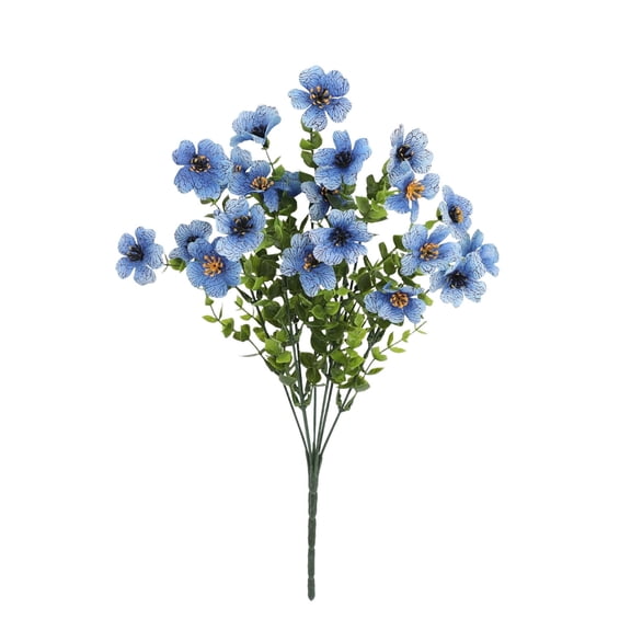 Spring Flowers Artificial for Decoration, Simulated Violet Water Grass Plastic Bouquet, Small Silk Printed Fake Flowers for Home Office Wedding