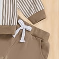 thumbnail image 7 of KPOPLK Boys Dinosaur Fall Outfit Contrast Sweatshirt Pant Set Toddler Clothes 6 12 18 Months 2T 3T 4T 5T(18-24 Months,Khaki), 7 of 7