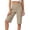 Khaki, variant on BLVB Women's Bermuda Shorts Knee Length High Waisted Stretchy Long Yoga Shorts with Pockets for Workout Athletic Casual Summer