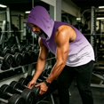 thumbnail image 4 of Men's Sleeveless Gradient Hoodie Tank, Muscle Fit Pullover Workout Vest with Pocket - Breathable Quick-Dry Athletic Shirt for Summer Gym & Bodybuilding Purple M, 4 of 7