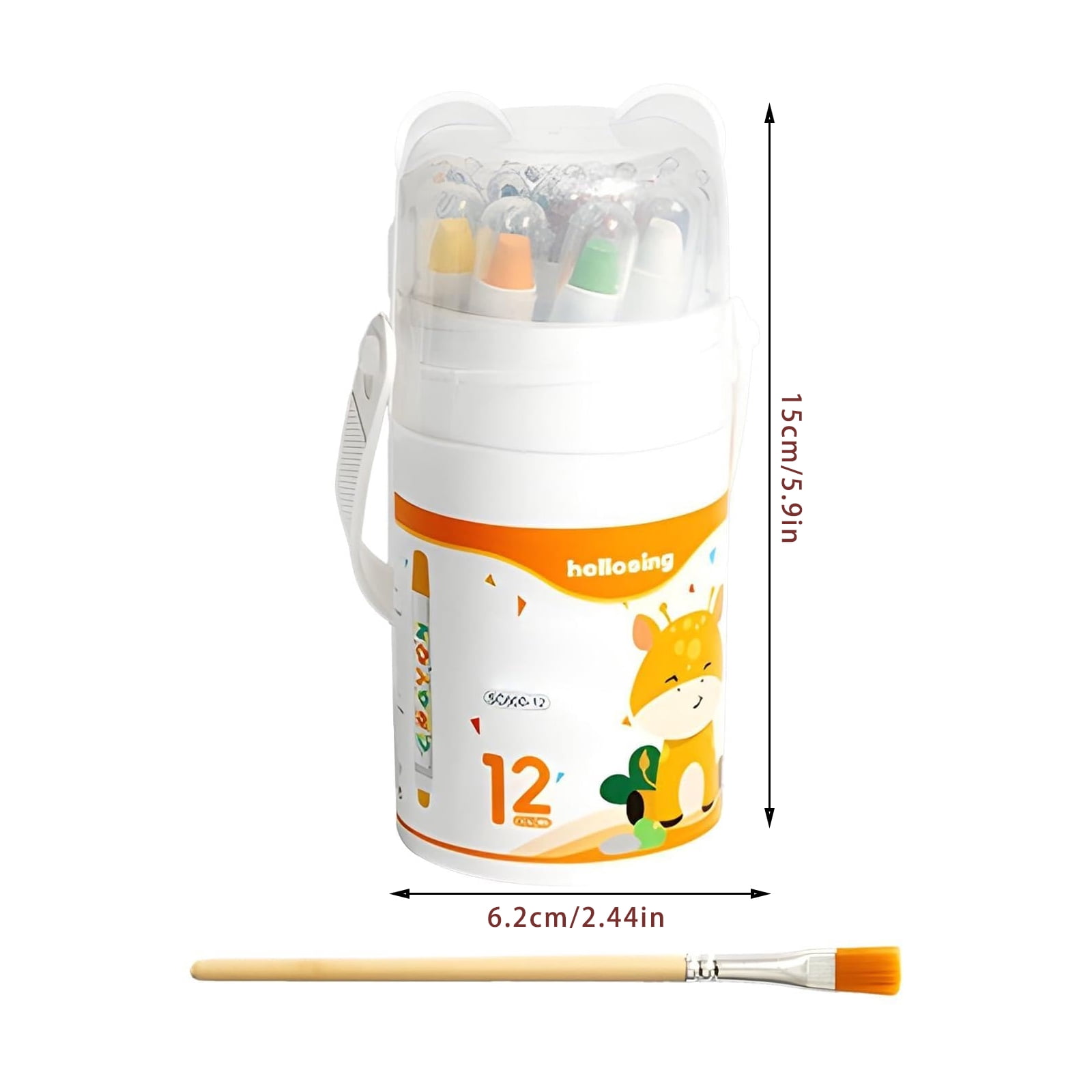 hollosing 12 Color Twistable Crayons with Brush, Smooth Glide Art Drawing Set for Kids Adults, Creative Painting Supplies for School Home Crafting - No Toxic Non-Toxic Formula