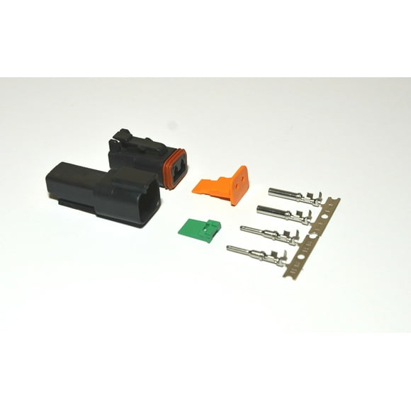Deutsch 2-pin Black 14-16AWG Connector Kit Crimp Style Contacts (Made in USA)