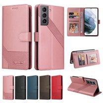 Wallet Case for Samsung Galaxy S21 FE 5G, Magnetic Closure Leather Case Flip Folio Kickstand ID Money Credit Card Holder Pocket Phone Case Cover For Samsung Galaxy S21 FE,Rosegold