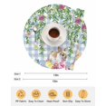 thumbnail image 6 of 13 Inch Round Placemats Set of 4, Easter Rabbits Non Slip Heat Insulation PP Table Mats, Spring Cute Bunny Eggs Flowers Leaf Blue Plaid Washable Place Mats for Kitchen Dining Party Table Decor, 6 of 7