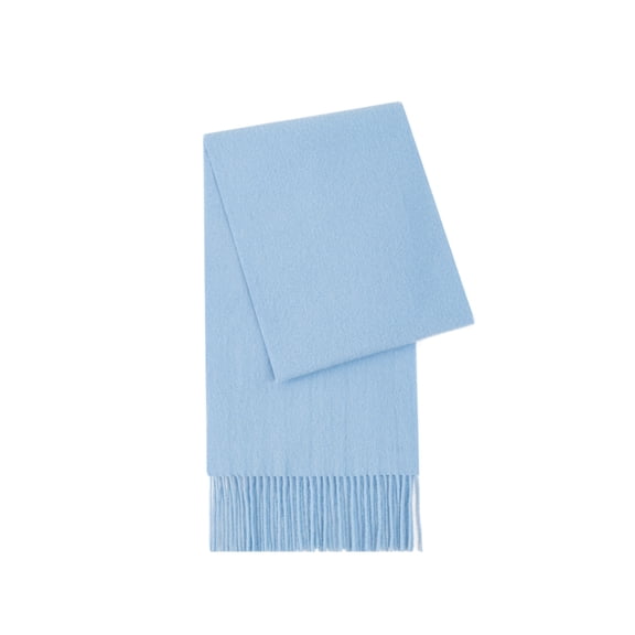 Luxury 100% Wool Scarf, Extra Thick & Plush Winter Wrap with Fringe (Solid & Plaid),200*30cm,23