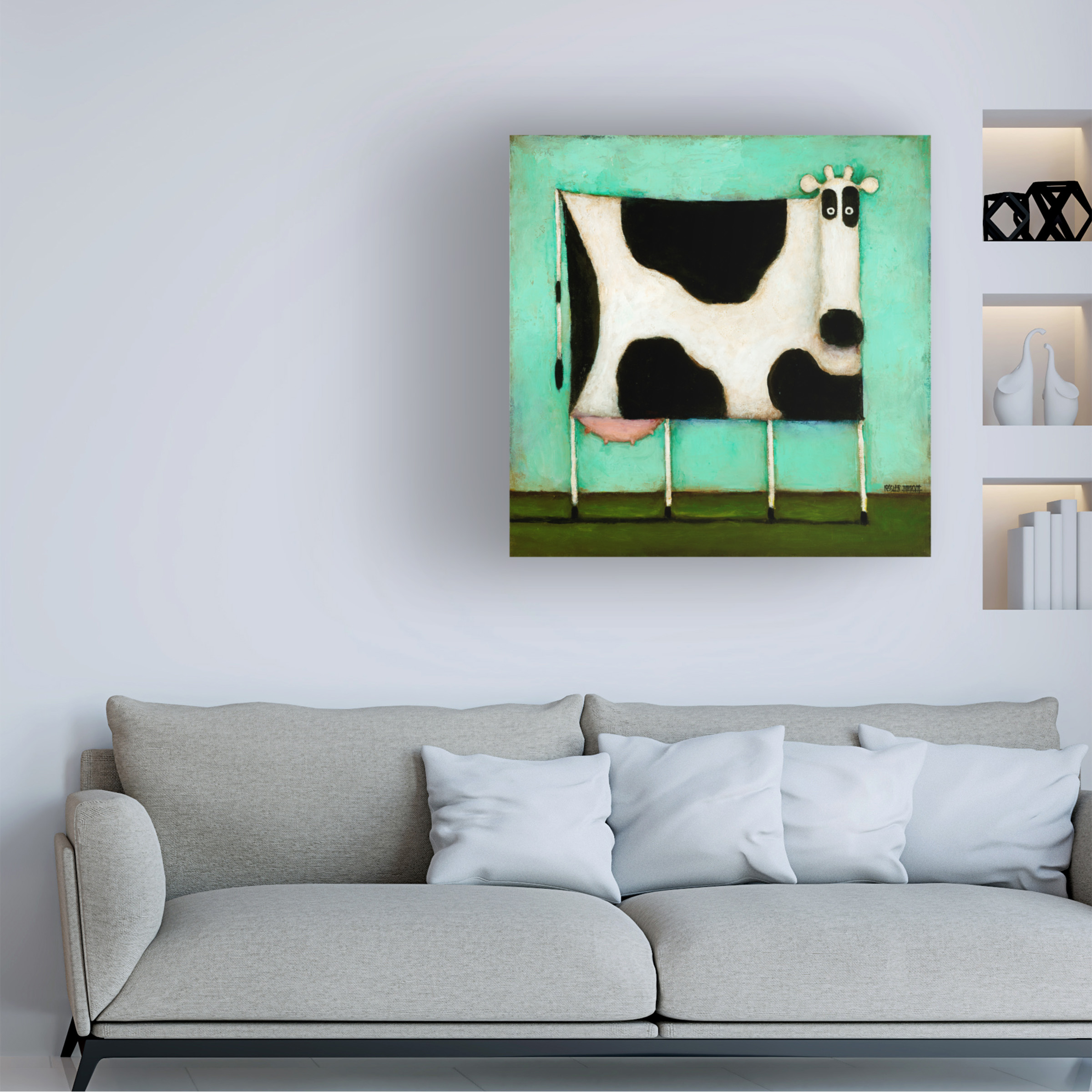 Trademark Fine Art 'Turquoise Cow' Canvas Art by Daniel Patrick Kessler