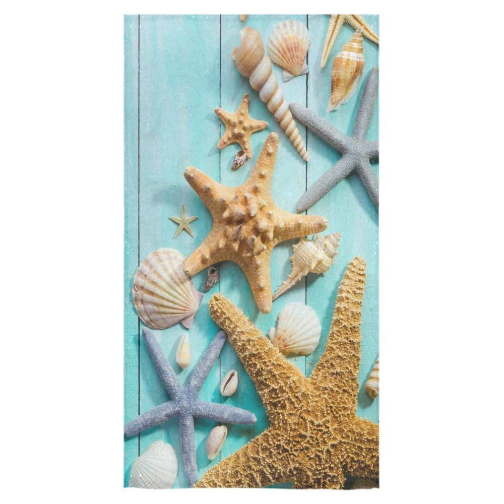 ZKGK Starfish Seashell over Wooden Bath Towel Beach Towel Bathroom Body
