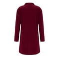 thumbnail image 4 of LEKODE Drape Fit Open Front Duster Shrug Long Sleeve Dual Side Pockets Lightweight Casual Travel Outerwear Tops Red 3XL, 4 of 8