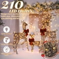 thumbnail image 3 of Ktaxon 3D Lighted Christmas 3-Piece Deer Set Outdoor Yard Decoration Set LED Lights, Stakes - Rattan, 3 of 8