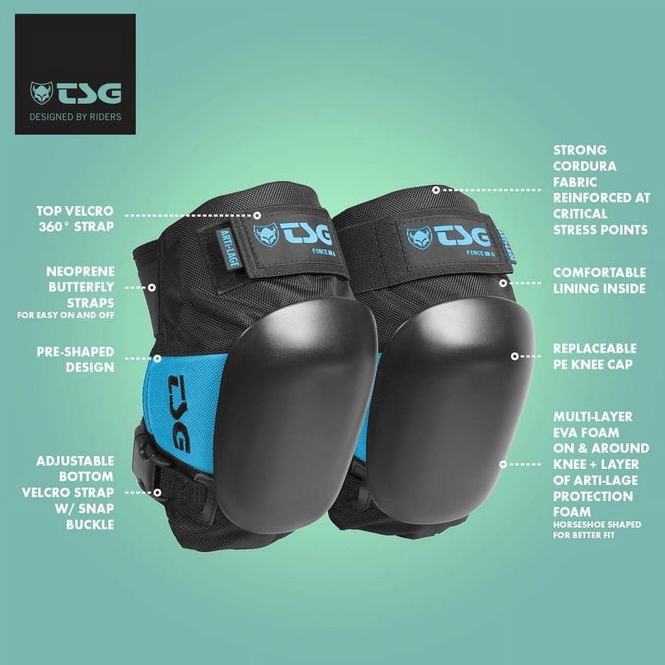 TSG Force III A Knee Pads, Hardshell Protection, Certified, Sizes S-XL, Skaters