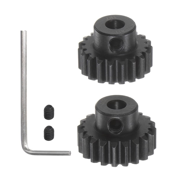 1 M1 Piñón Motor Engranaje Juego 2uds 19T 20T Ajuste 5mm RC Motor Eje M1 Paso Engranajes para RC Coche, con Hexagonal Llave